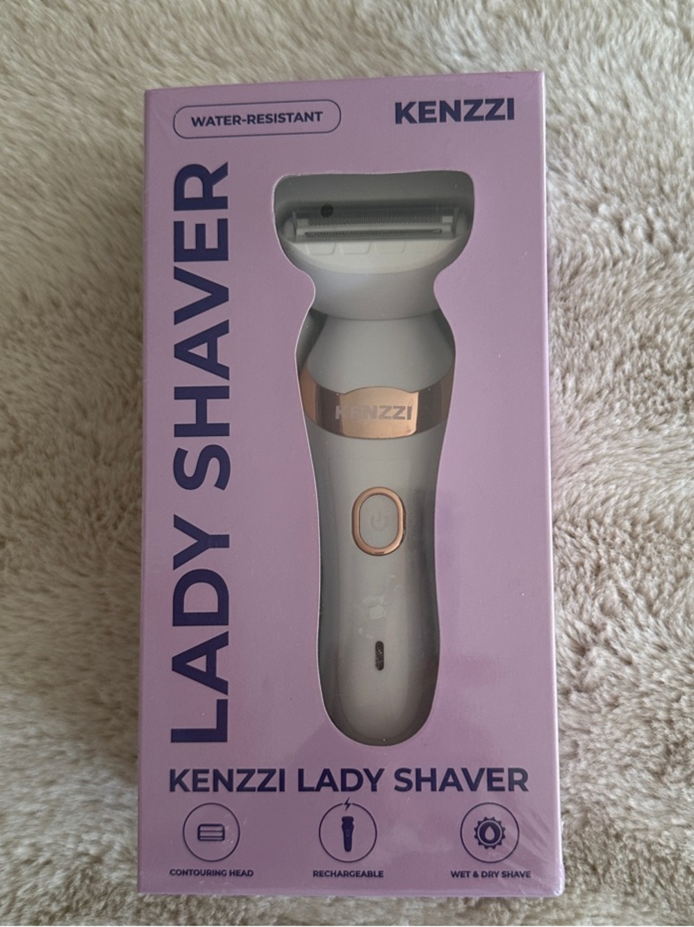 🌿 KENZZI Lady Shaver in White with Rose Gold Accents. NIB and wrapping.